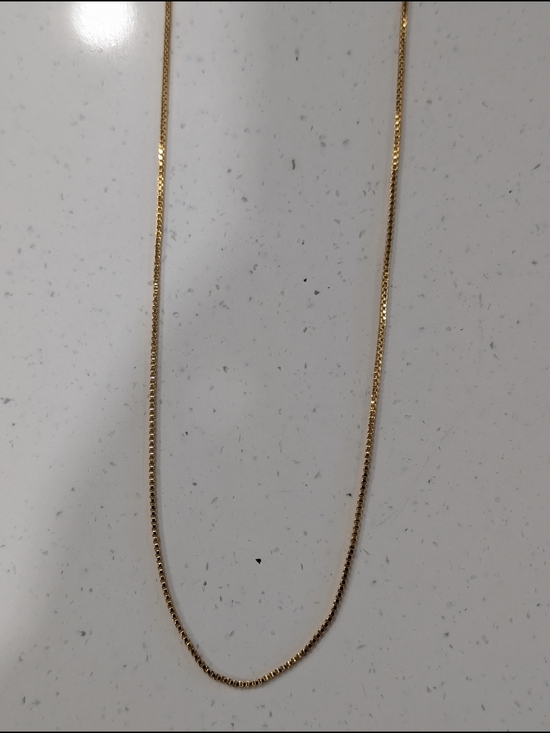 Jewelry - Real 18K Gold Plated Over 925 Sterling Silver Gold Box Chain Necklace